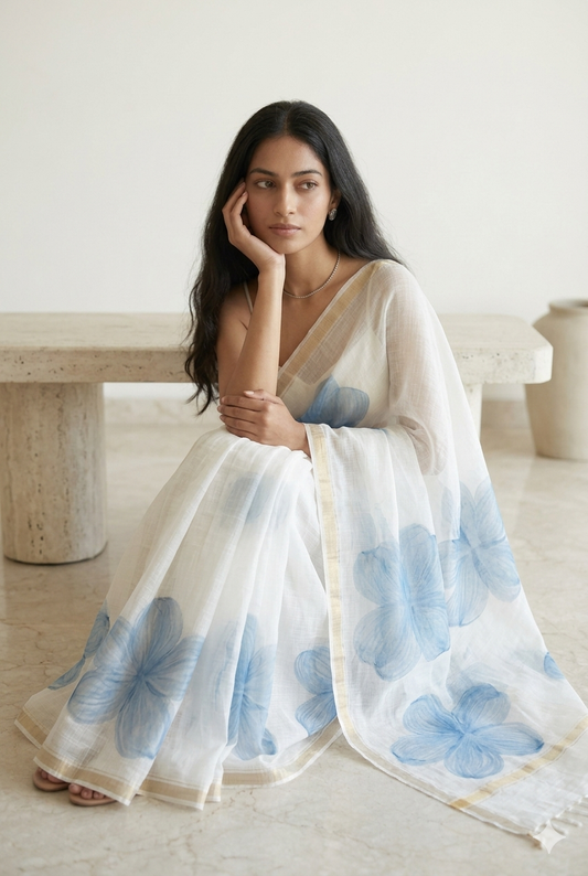 Hand painted kota doriya saree
