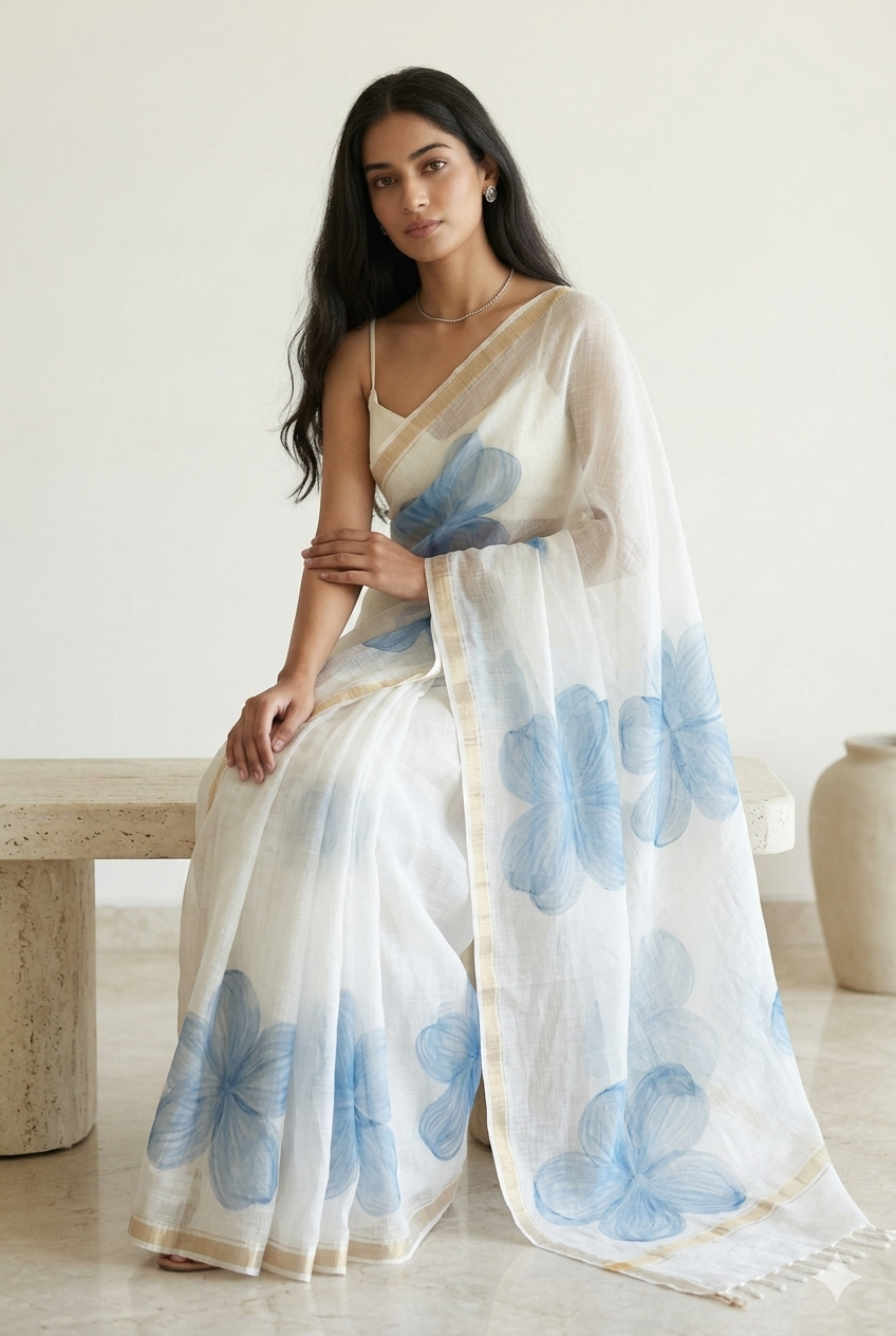 Hand painted kota doriya saree