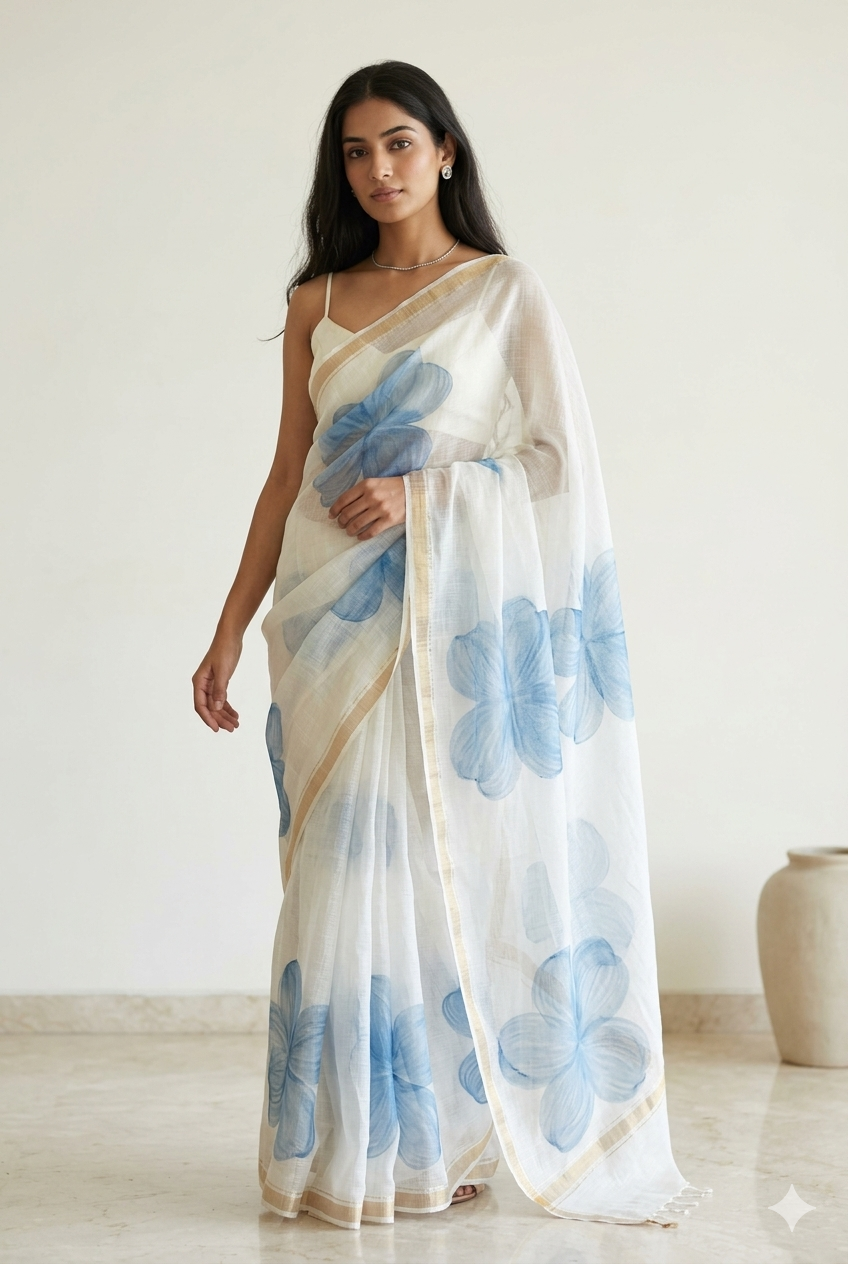 Hand painted kota doriya saree